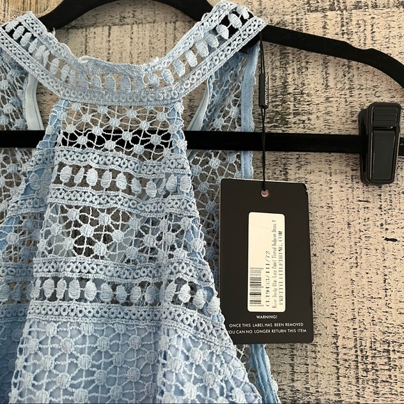 Rains dusty blue tiered eyelet body on dress - Picture 3 of 10